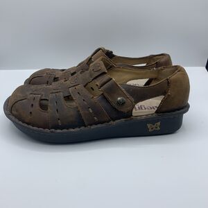 Alegria Shoes PES-647 Pesca Tawny Fisherman Sandals EU 38 Brown Leather